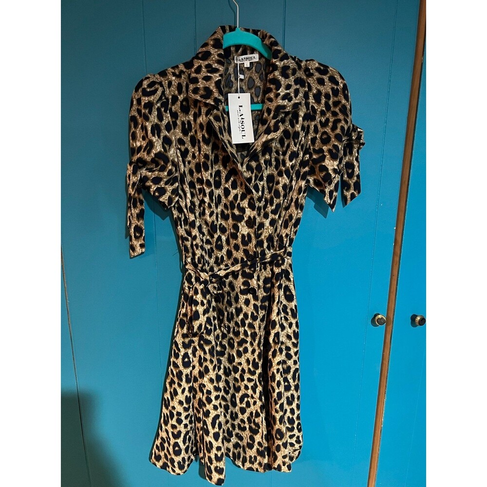 L.A. Soul leopard print button front‎ dress